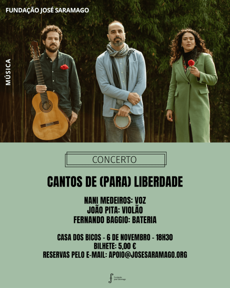 “Cantos de (para) liberdade”, com Nani Medeiros, João Pita e Fernando Baggio